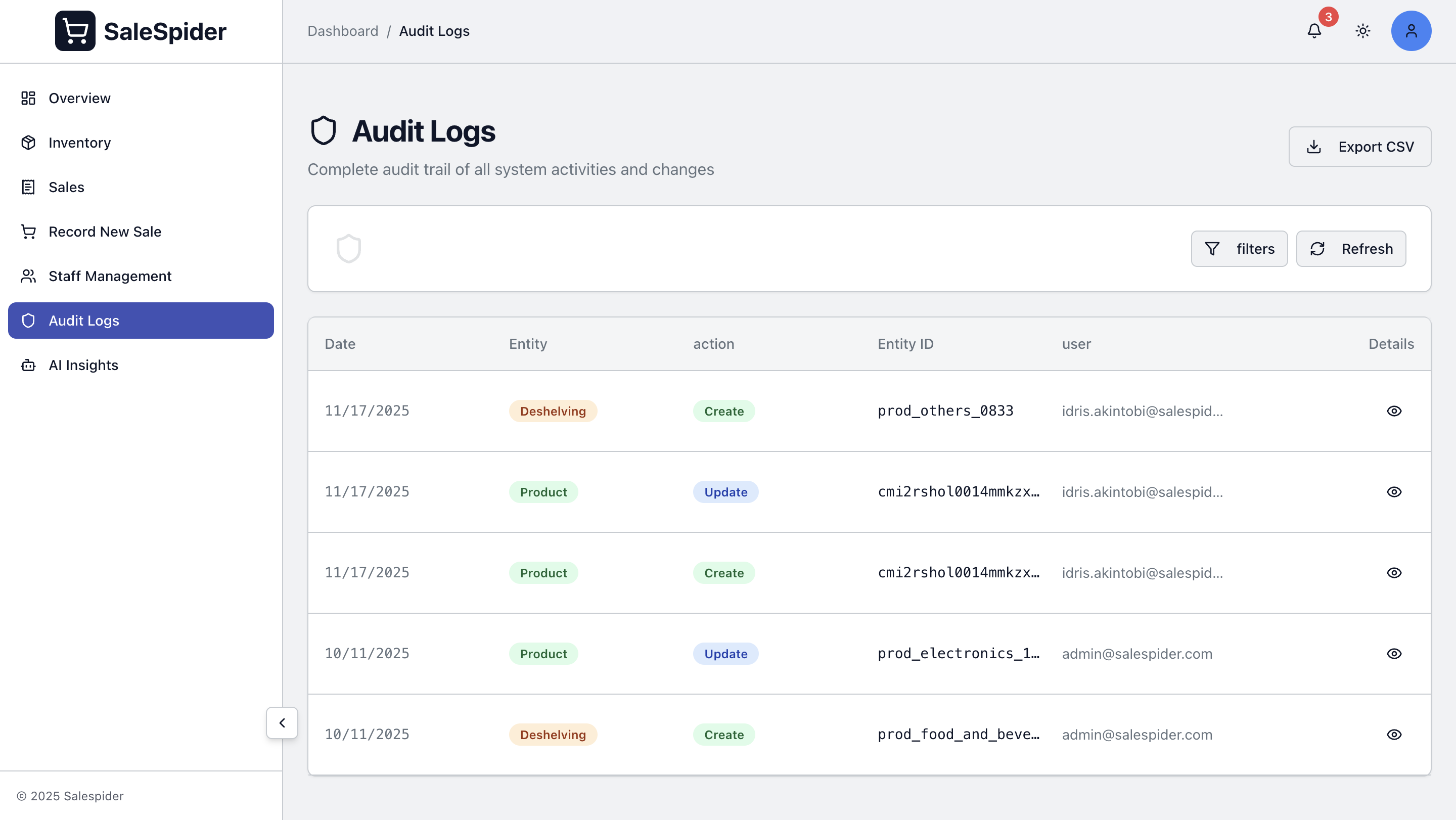 Audit Log